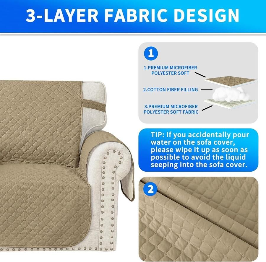 Hoekbank Hoes L-Vorm 3 Zits Universele Omkeerbaar Couch Cover L Shaped Met Linker Rechts Chaise Longue Antislip Hoekbank Hoes Schiereiland Khaki)