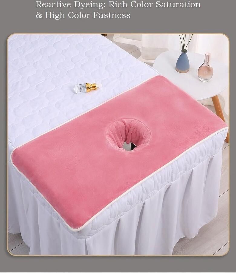 Hoes handdoek met gezichtskussen gat premium hoeslaken met vergrendelde randen (grijs)