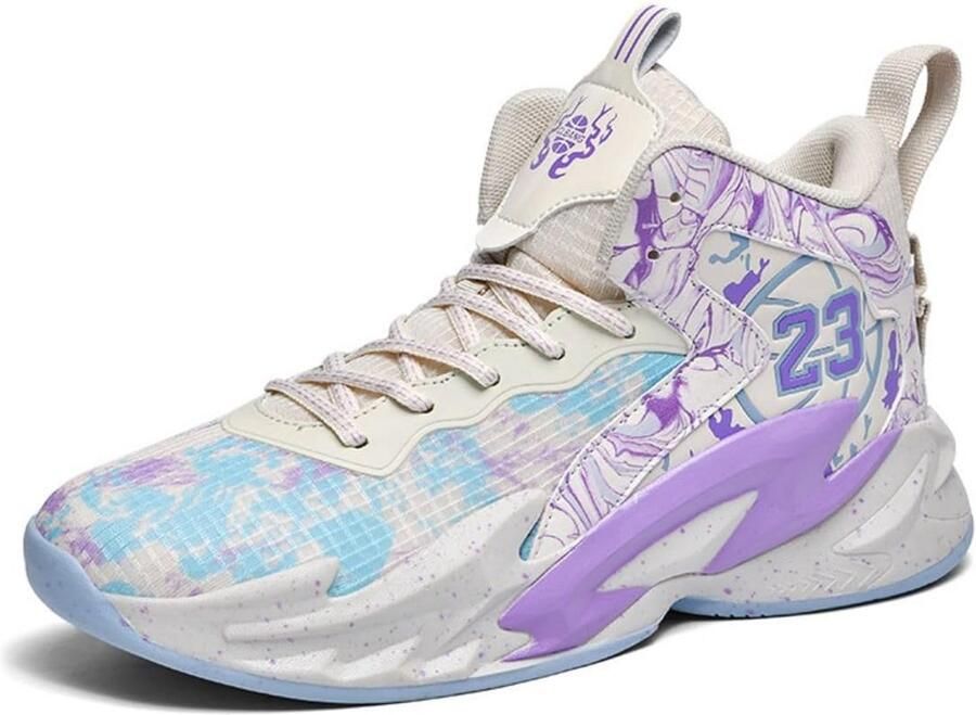 Hoge Basketbalschoenen voor Heren met Antislip Rubberen Zolen voor Training en Outdoor