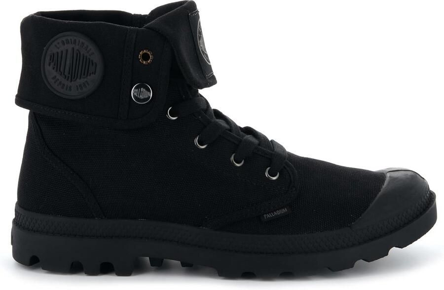 Hoge Canvas Laarzen met Vetersluiting voor en Zwart