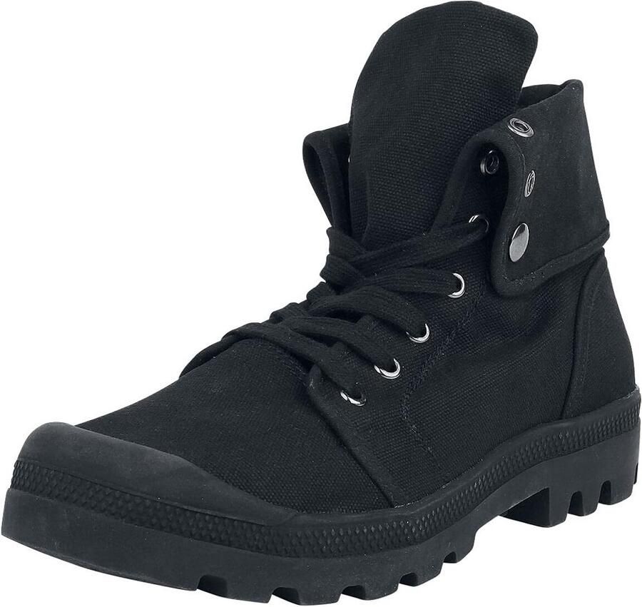 Hoge Canvas Militaire Stijl Laarzen Zwart voor en Stevige Festival Boots