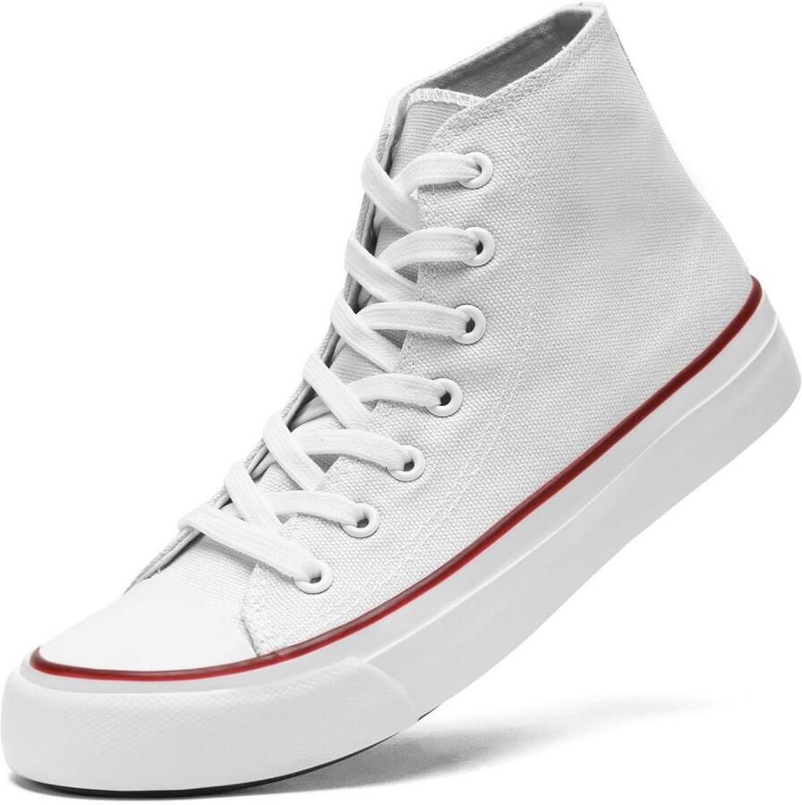 Hoge Canvas Sneakers en Vetersluiting Casual Sportschoenen