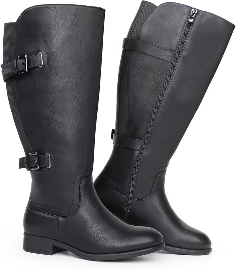 Hoge Dames Laarzen met Brede Schacht Kniehoog