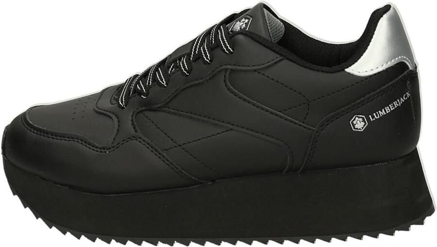 Hoge Dames Sneakers met Plateauzool Zwart