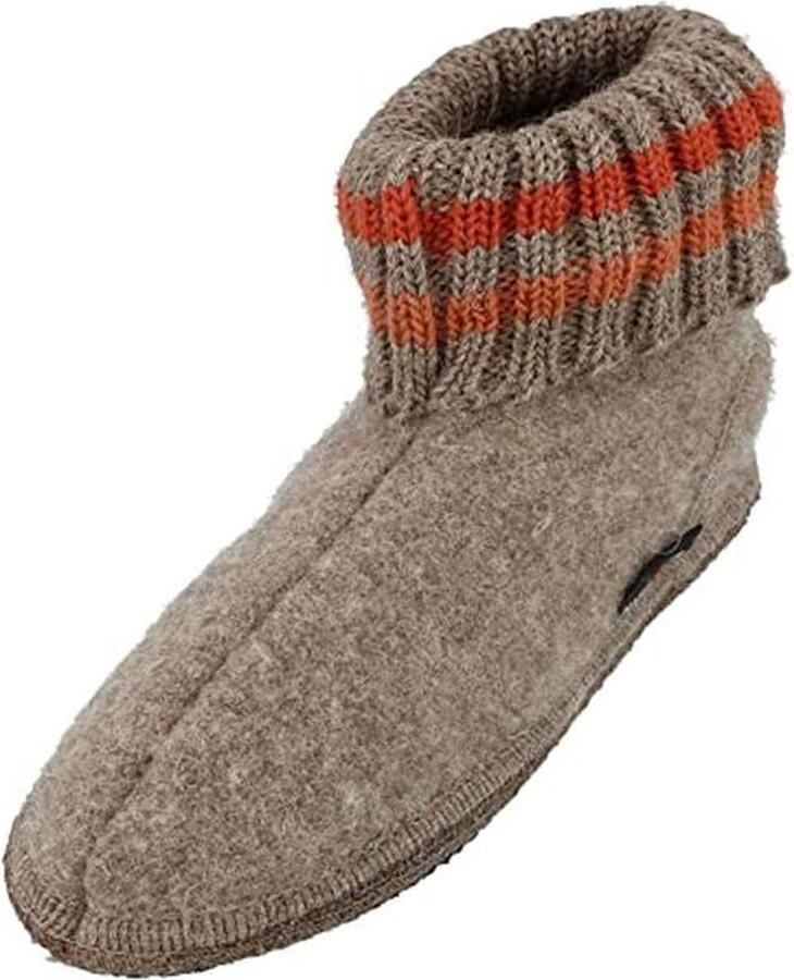 Hoge grijze pantoffels uniseks van walkstof