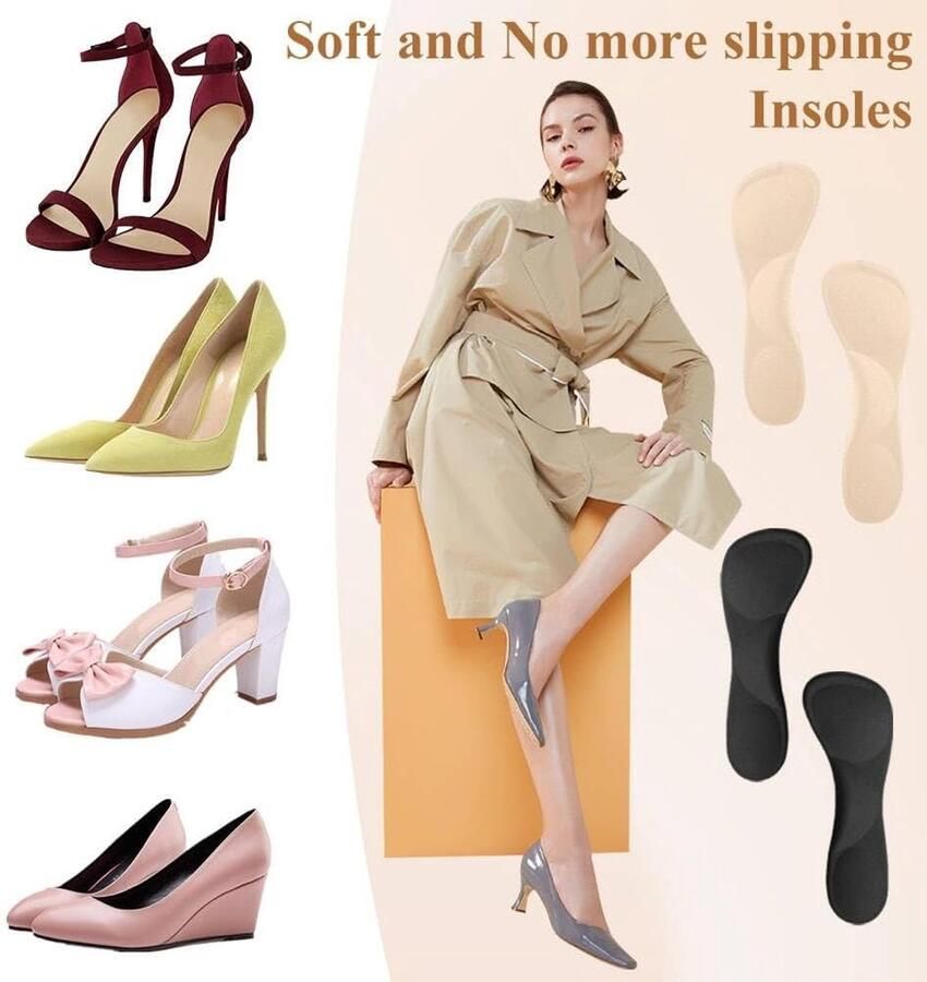 Hoge hak inlegzolen voor sandalen 2-pack gelkussens voor optimaal comfort antislip en zelfklevend ideaal voor platte en hoge hak schoenen