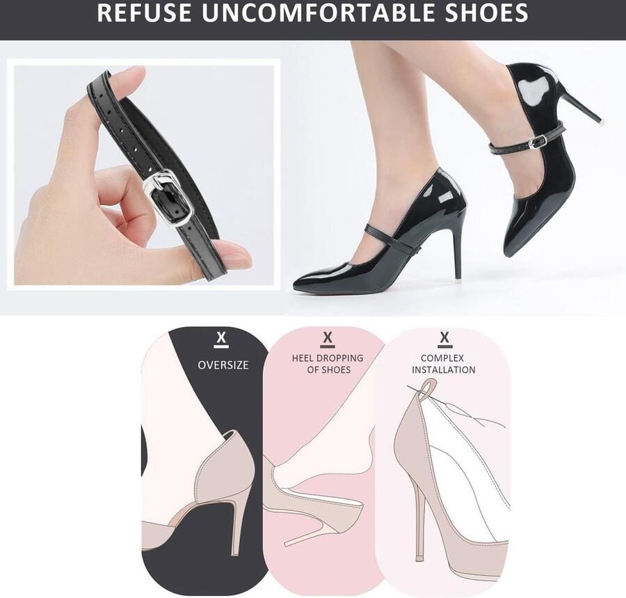 Hoge hakken dames veters anti-losraken antislip vetergespen enkelriempjes hakken sandalen zwart Eén