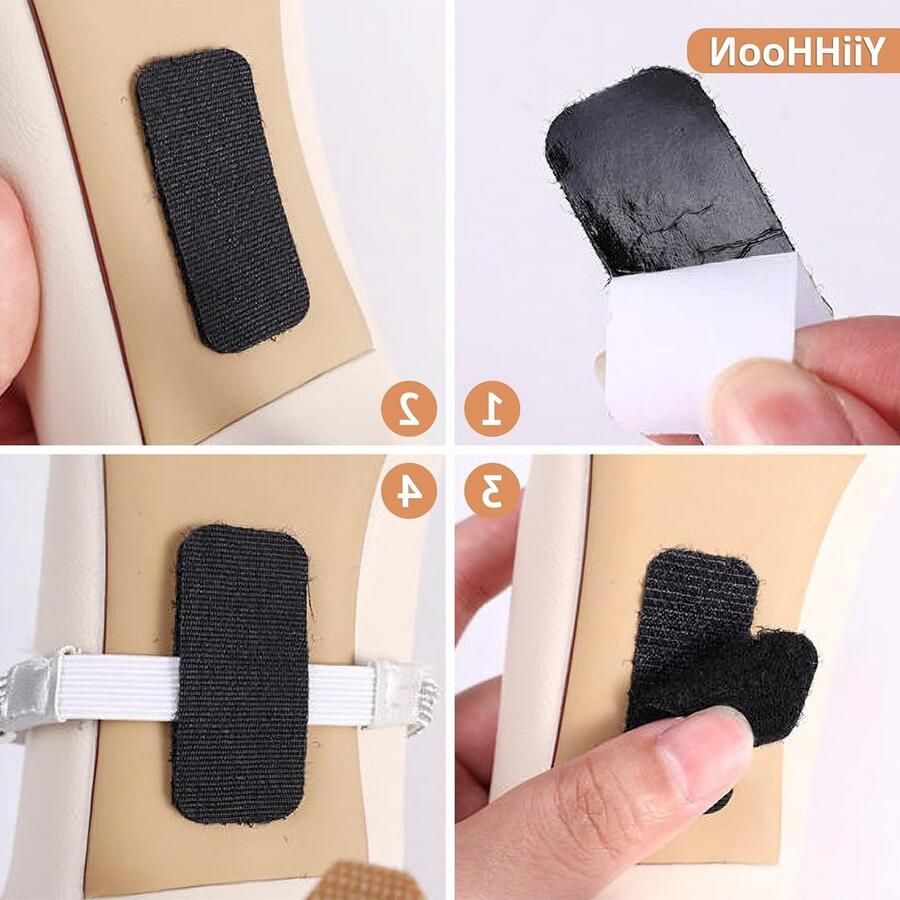 Hoge Hakken Schoenriempjes 4 Paar Antislip Schoenbandjes met Strass voor Stiletto's en Sandalen