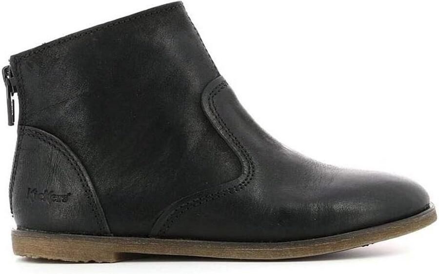 Hoge Kinderlaarzen voor Meisjes Zwart Leer Stevige Stijl