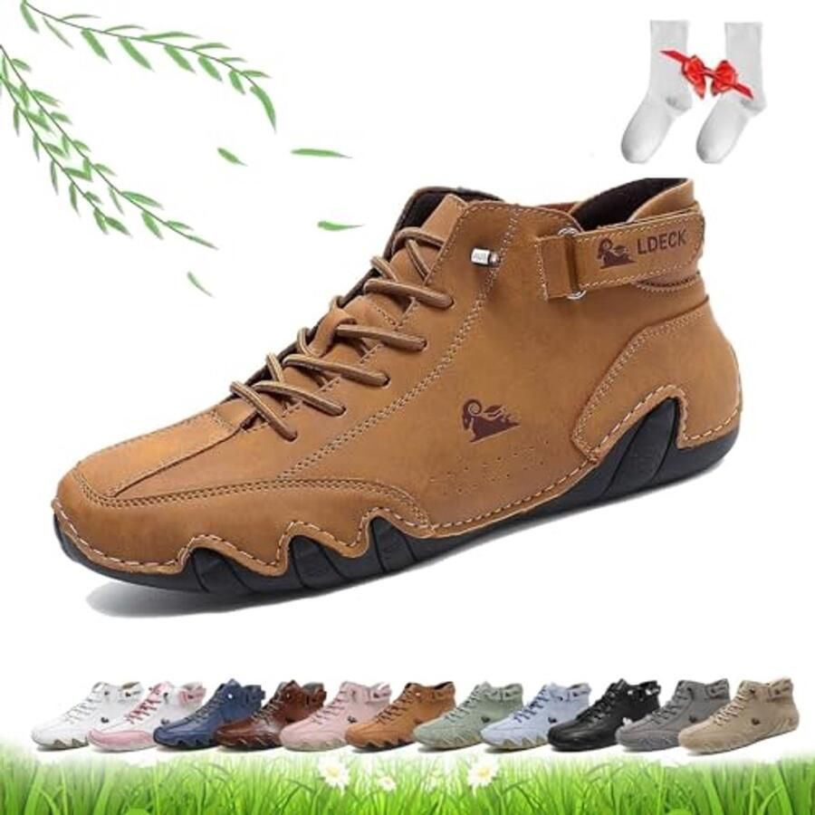 Hoge Laarzen voor Dames Handgemaakt en Ademend Antislip Lichtgewicht Wandelschoenen