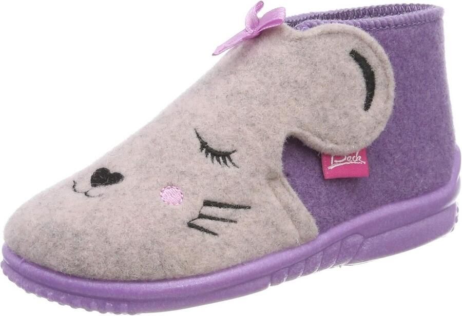 Hoge meisjes slof met klittenband voor school en thuis