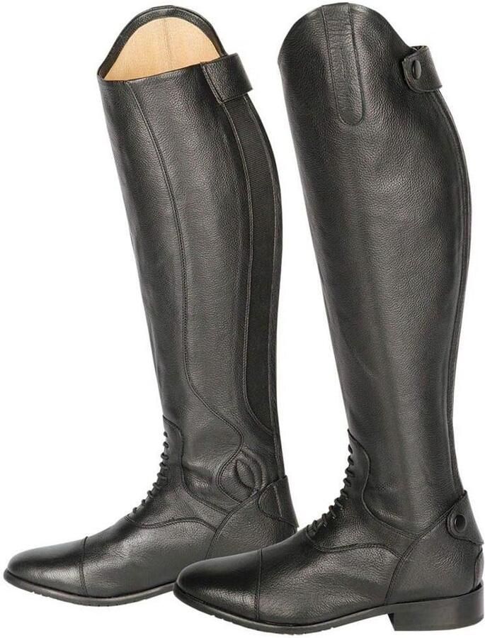 Hoge Rijlaarzen Leer Zwart voor en Flexibel en Comfortabel