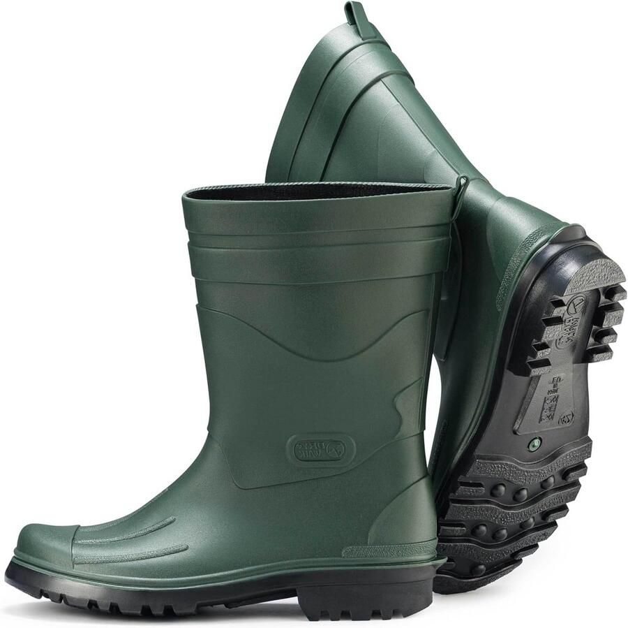 Hoge Rubber Laarzen Heren Halflang Model Geborsteld Design