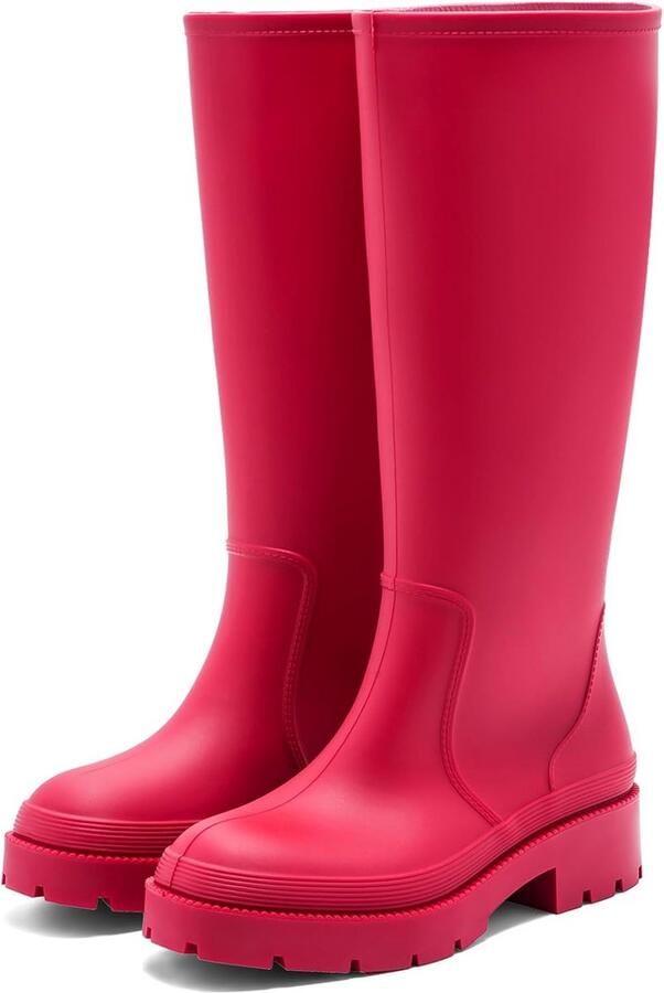 Hoge Rubberen Regenlaarzen voor Dames Waterdicht en Antislip