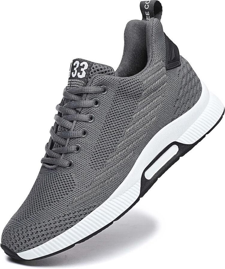 Hoge Sneakers voor Heren Onzichtbaar Hoger Sportschoenen met Vetersluiting