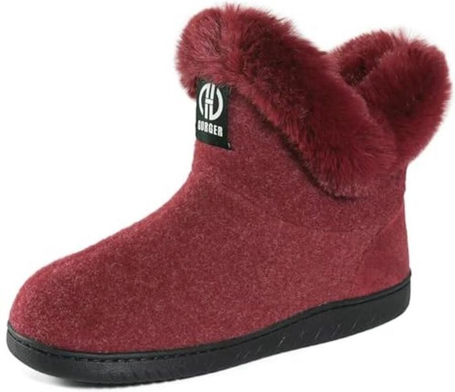 Hoge vilten huislaarzen dames met pluche voering