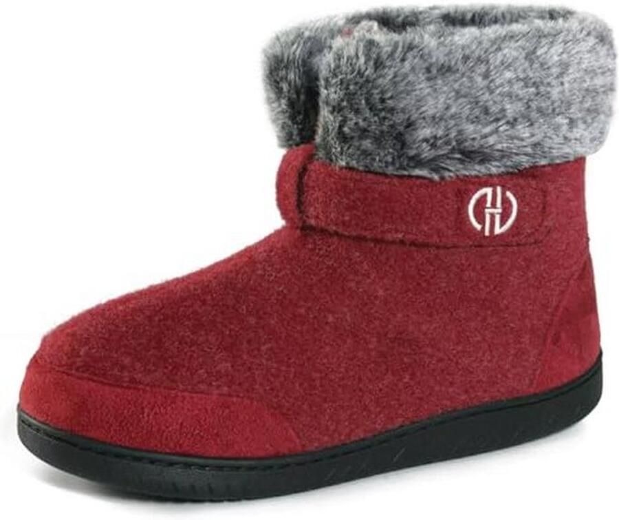 Hoge vilten huislaarzen voor en pluche gevoerd antislip zool