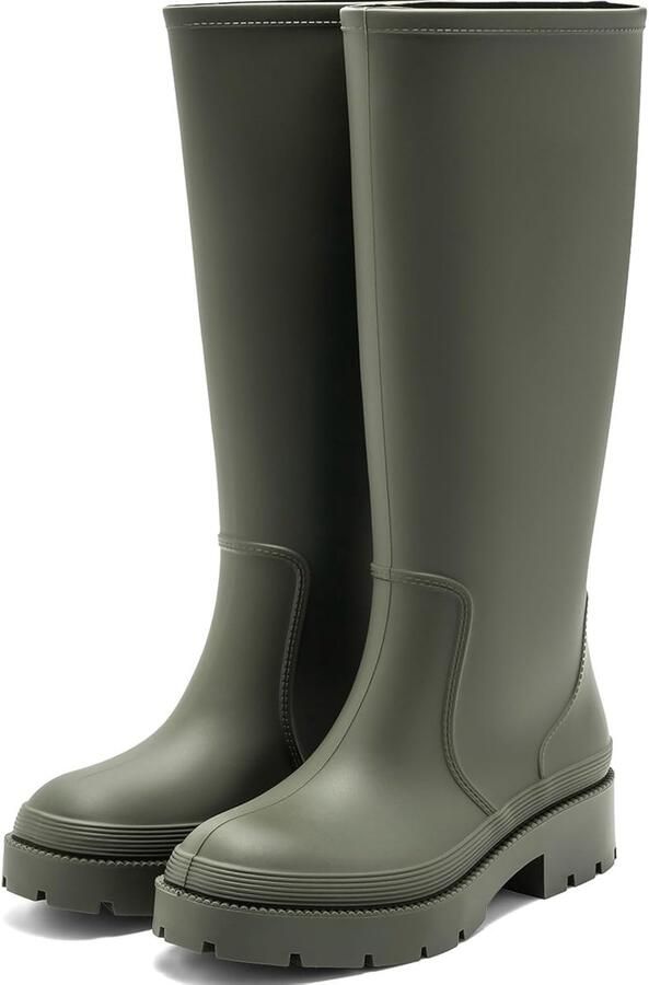 Hoge Waterdichte Rubberen Regenklaarzen voor Dames Antislip Wellington Boots voor Tuin en Buiten