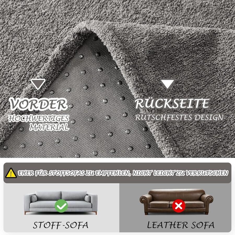 HOME Bankhoes met krasbescherming voor katten Bankovertrek 3-zits wasbare sofahoes bankovertrek L-vorm beschermhoezen voor sofa bankbeschermer 180 x grijs