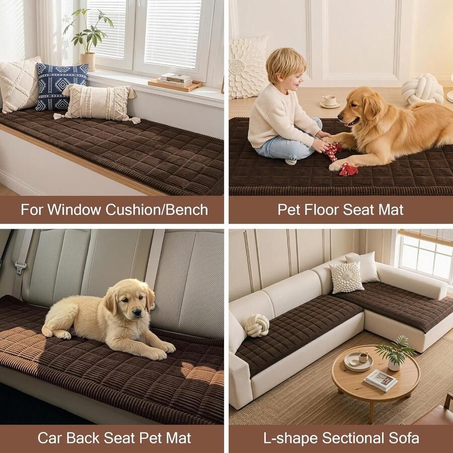 HOME Sofa Cover 2 3 4 zits Bescherming Hond Canape Hoes voor hoekbank Antislip 70x Chocoladebruin