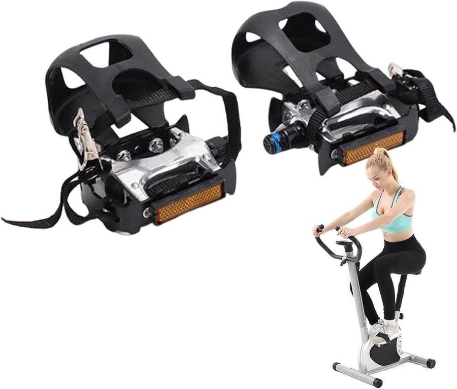 Hometrainer Pedaalrie Fiets pedalen Indoor Fietsen Antislip Ontwerp 9 16 inch Zwart