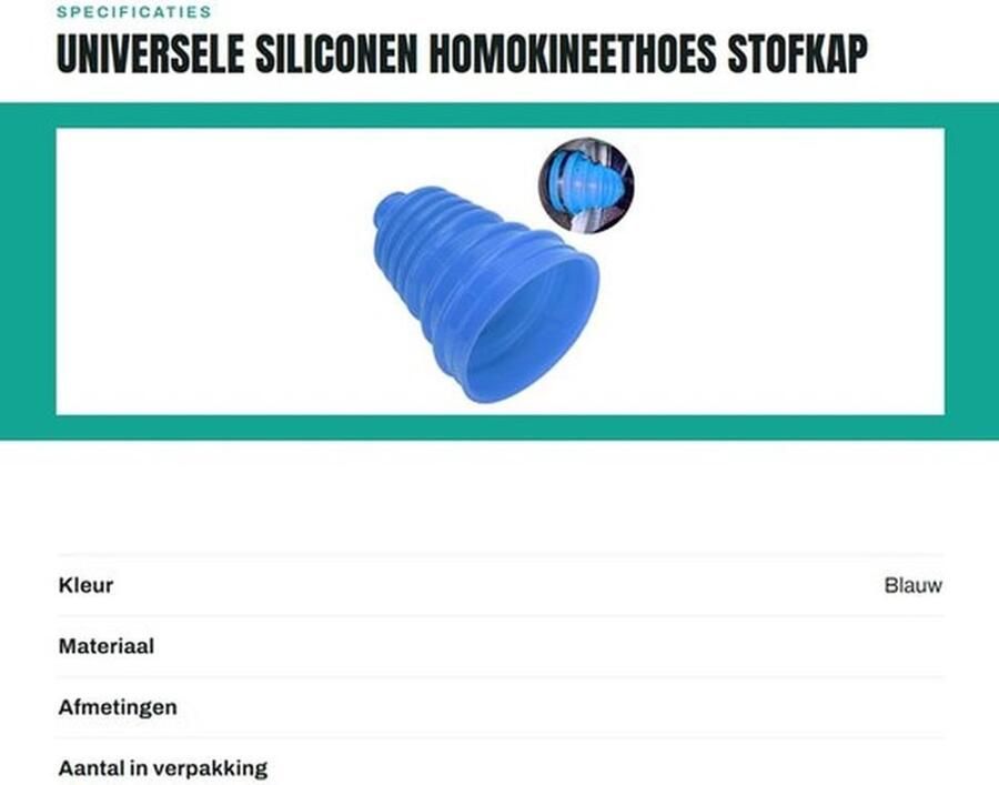 Homokineethoes Universeel Siliconen Stofkap CV-laarshoes Klemkit 4 Klemmen Hoogwaardig Rubber