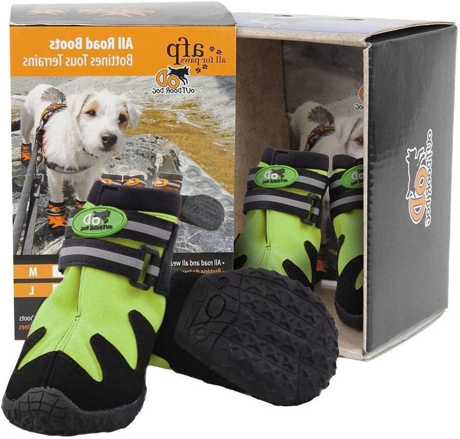 Honden Laarzen Poot Beschermers Outdoor Wandelen Weerbestendig Bovenwerk Groen