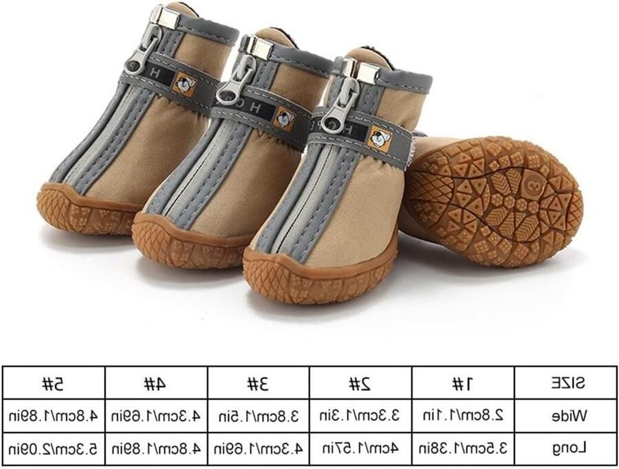 Honden Schoenen Puppy Laarsjes Poten Bescher Waterdicht Ade d 4 Stuks Kaki