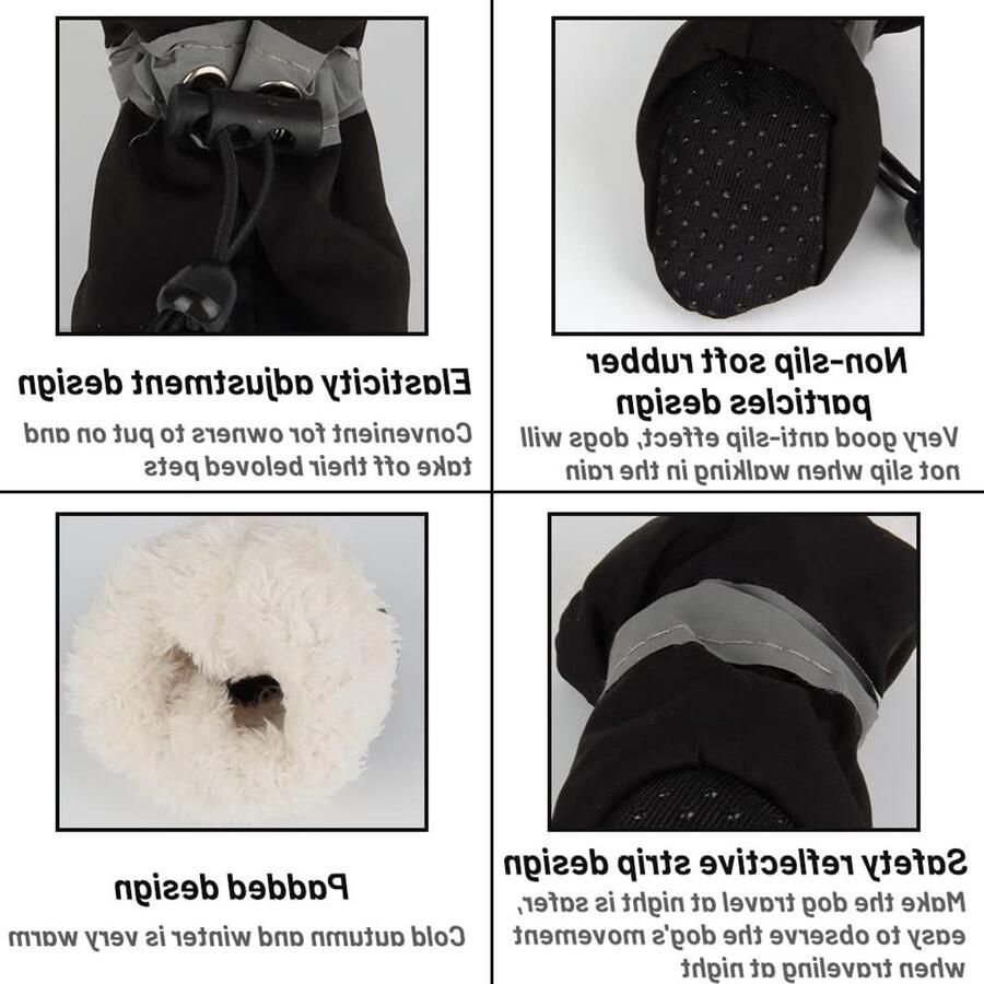 Honden Schoenen Set van 4 Waterdichte en Antislip Bescherming voor Pootjes Ideaal voor Winterse Activiteiten en Kleine Honden