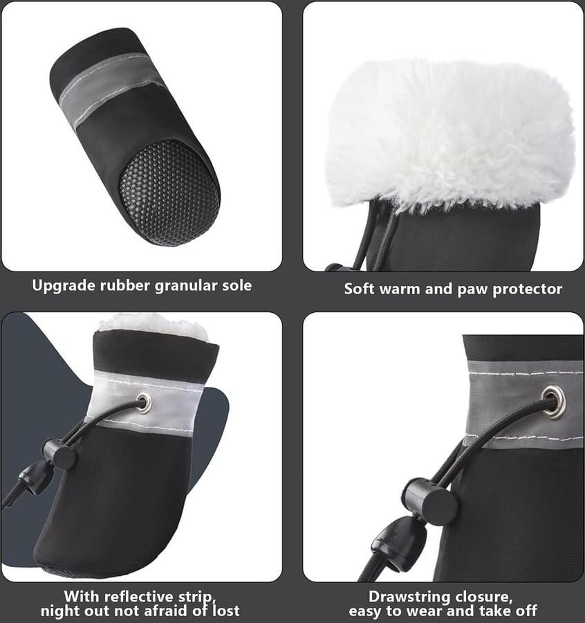 Waterdichte hondenlaarzen voor kleine en middelgrote honden set van 4 antislip en reflecterende straps voor extra veiligheid