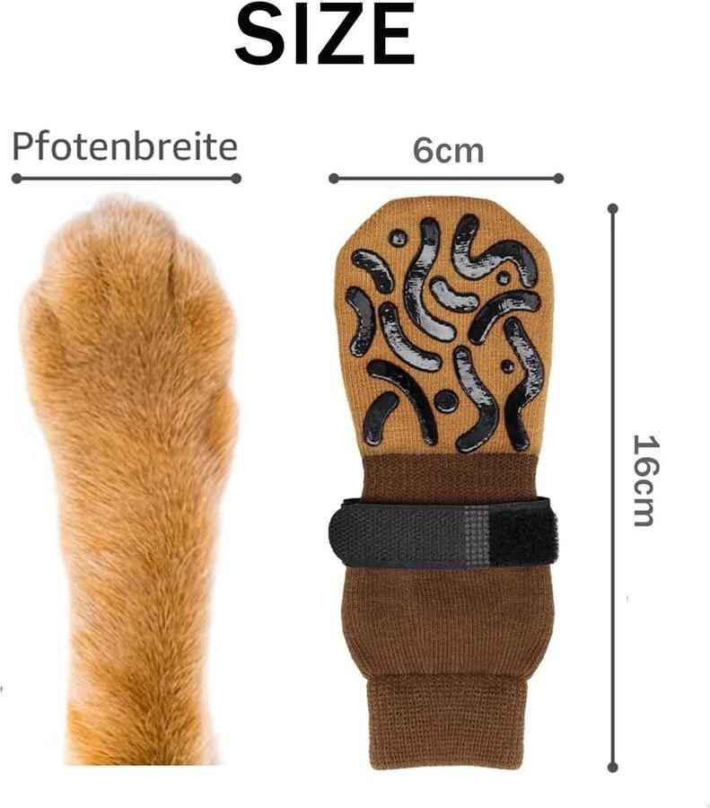 Honden Sokken voor Oudere Honden Antislip Pootbeschermers Verstelbare Laarzen om Likken te Voorko op Houten Vloeren