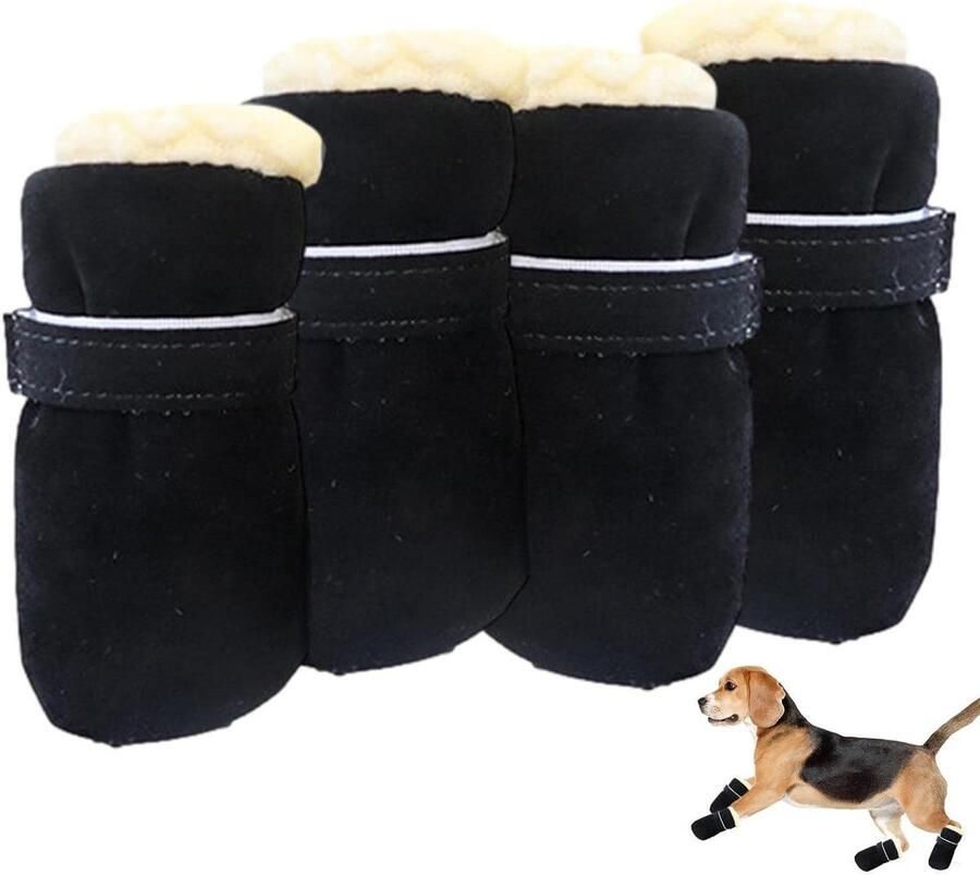 Honden Winterlaarzen Honden Schoenen Poten Bescher Antislip en Slijtvast Maat M Zwart
