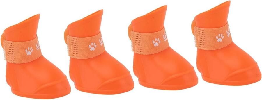Hondenlaarzen Honden schoenen Poten bescher Waterdicht PVC Maat M Oranje