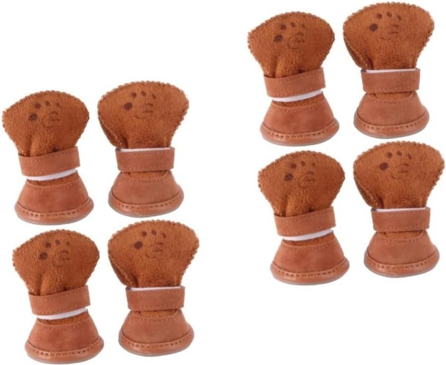 Hondenlaarzen Hondenschoenen Pantoffels Poten Bescher Antislip Rubberen Zool Maat XL Koffie