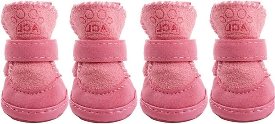 Hondenlaarzen Hondenschoenen Pootbeschermers Bescherming Pootjes Antislip Zool 4 Stuks Zwart
