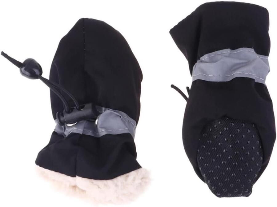 Hondenlaarzen Hondenschoenen Pootbeschermers Buiten Wandelen Antislip Zool Zwart