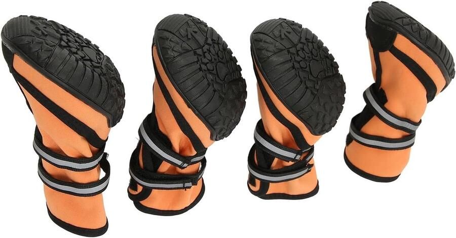 Hondenlaarzen Hondenschoenen Pootbeschermers Outdoor Wandelingen Reflecterend en Antislip Maat XL Zwart