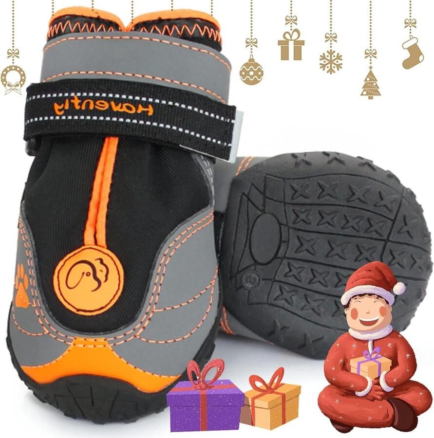 Hondenlaarzen Hondenschoenen Pootbeschermers Pootbescherming Buiten Antislip Rubberzool Zwart