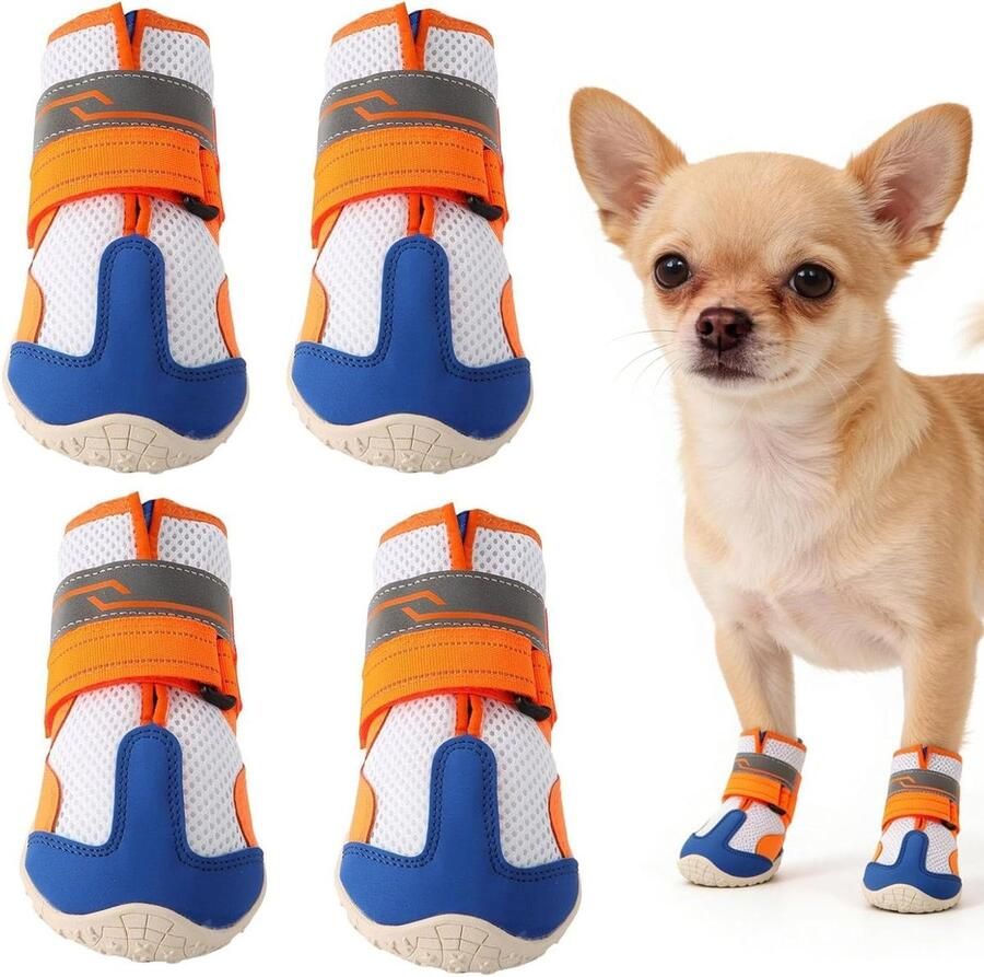Hondenlaarzen Hondenschoenen Pootbeschermers Poten Bescher Antislip Rubberen Zool 118 x 103 x Zwart
