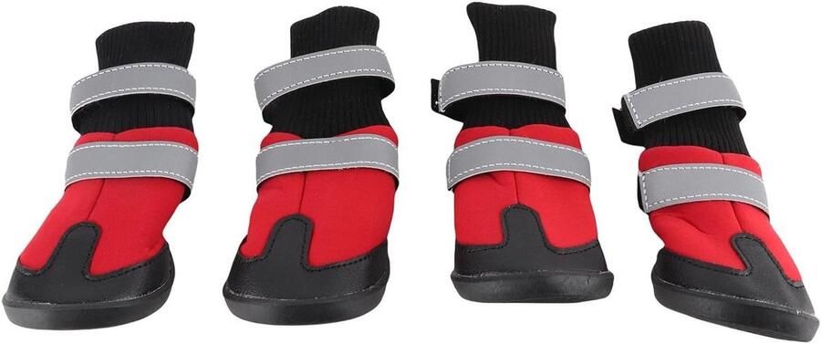 Hondenlaarzen Hondenschoenen Pootbeschermers Poten Beschermen Reflecterend Antislip Maat L Zwart