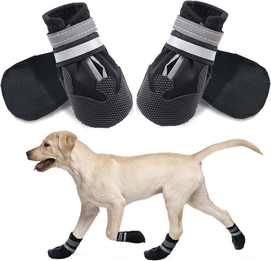 Hondenlaarzen Hondenschoenen Pootbeschermers Poten Bescher Waterdicht Ade d XXL Zwart