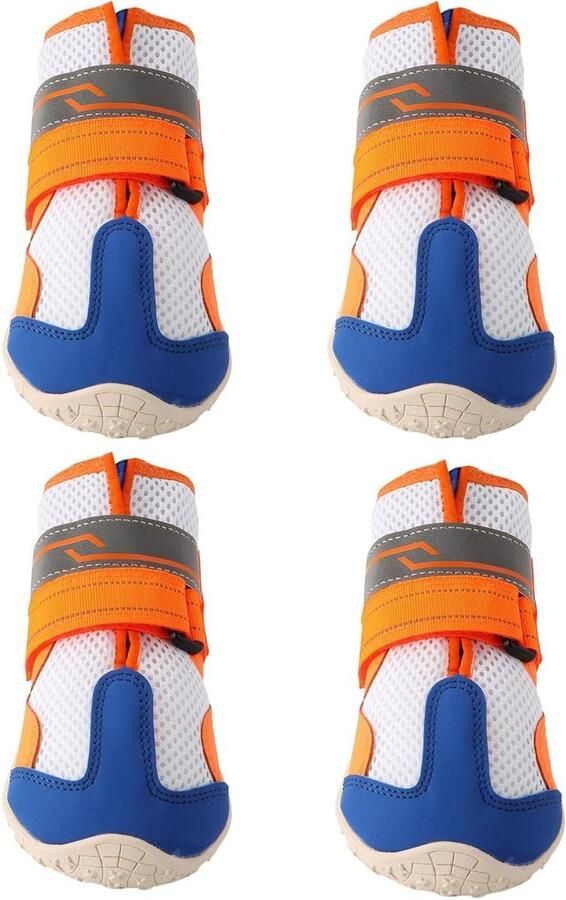 Hondenlaarzen Hondenschoenen Pootbeschermers Veilige Wandelingen Antislip Rubberzool 4 Stuks Zwart