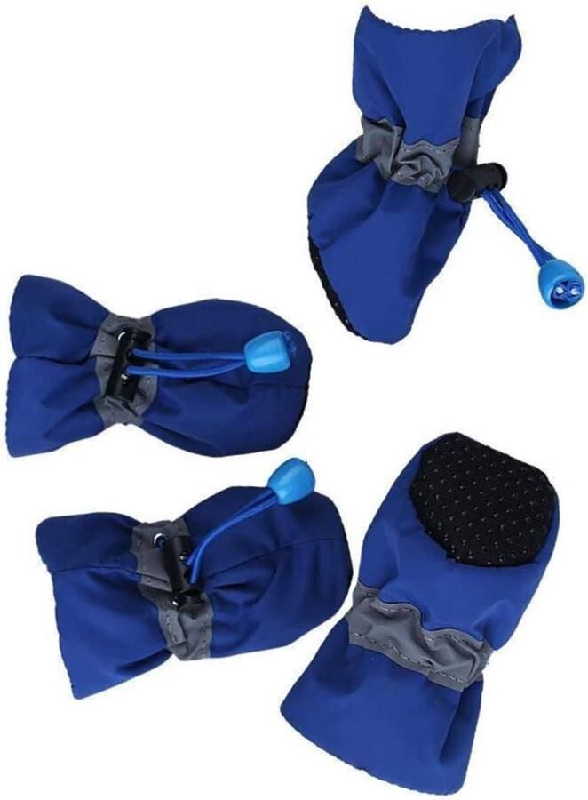Hondenlaarzen Hondenschoenen Pootschoenen Bescherming Pootjes Antislip Zool Blauw