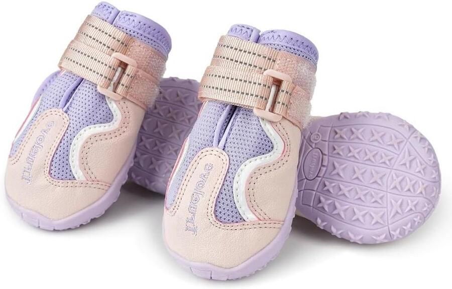 Hondenlaarzen Hondenschoenen Potenbeschermers Buitenactiviteiten Bescherming Waterdicht Antislip 4 stuks roze