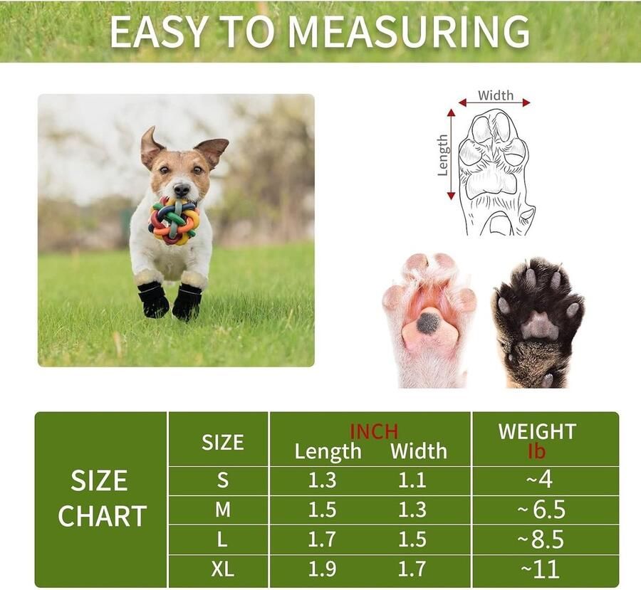 Hondenlaarzen met Antislip 4 Stuks Winterboots voor Honden Bescherming voor Pootjes Geschikt voor Kleine Middelgrote en Grote Honden