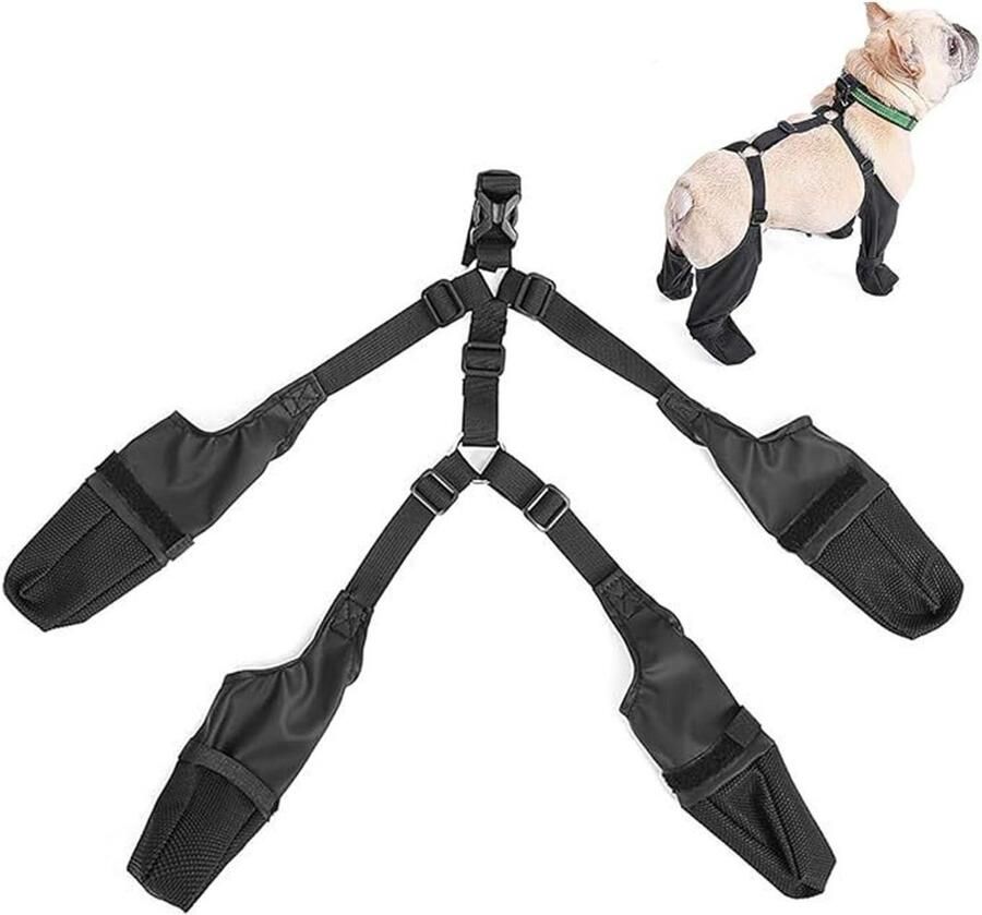 Hondenlaarzen met Legging Pootbeschermers Buiten Wandelen Waterdicht Antislip Maat S Zwart
