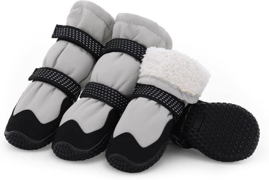 Hondenlaarzen Pootbeschermers Outdoor avonturen Waterdicht en antislip Set van 4 Zwart