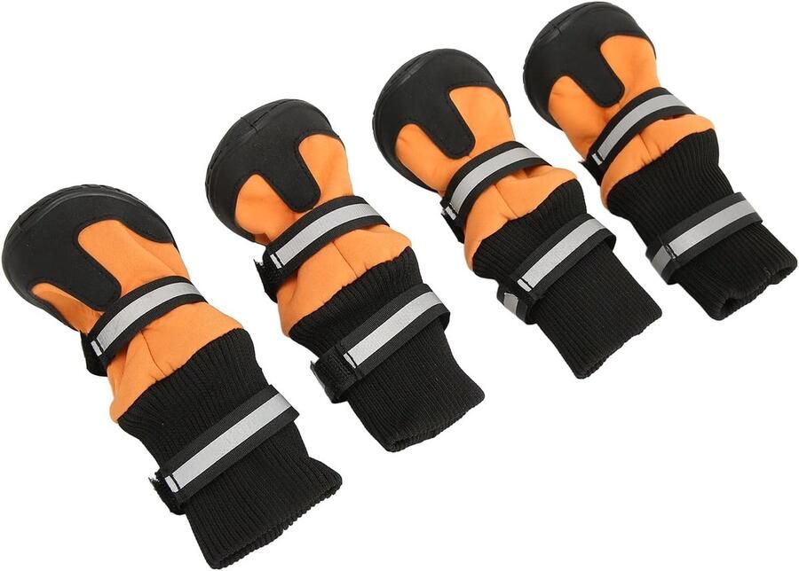 Hondenlaarzen Pootbeschermers Outdoor Avontuur Verstelbare Banden Maat XL Oranje