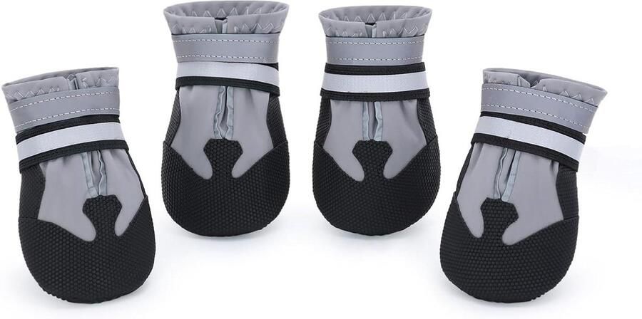 Hondenlaarzen Pootbeschermers Poten Bescher Waterdicht & Antislip 4 stuks Zwart