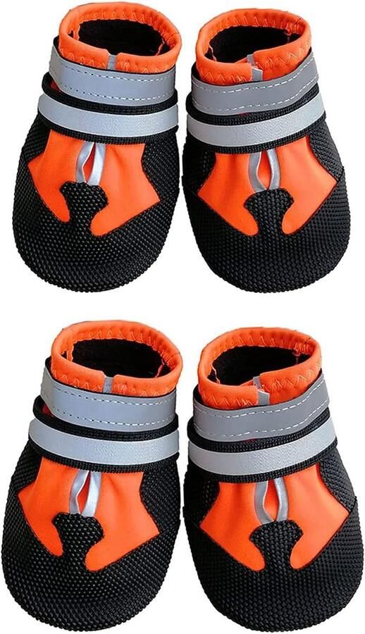 Hondenlaarzen Set Hondenschoenen Pootbeschermers Poten Bescher Waterdicht Antislip Maat S Oranje